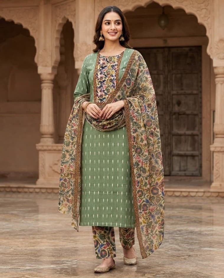 Sage green pure cotton