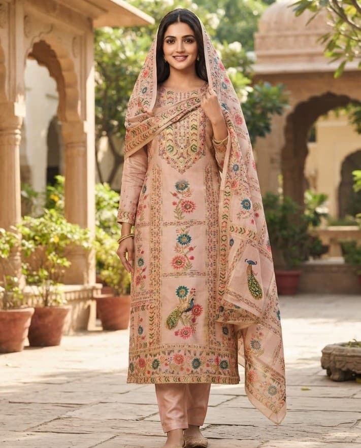 salmon pink silk blend