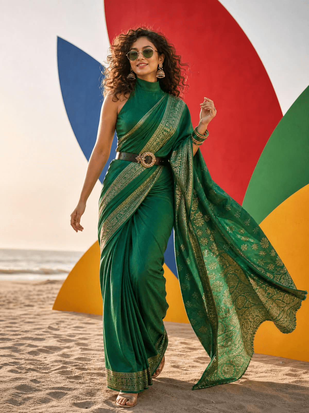 Green sarees
