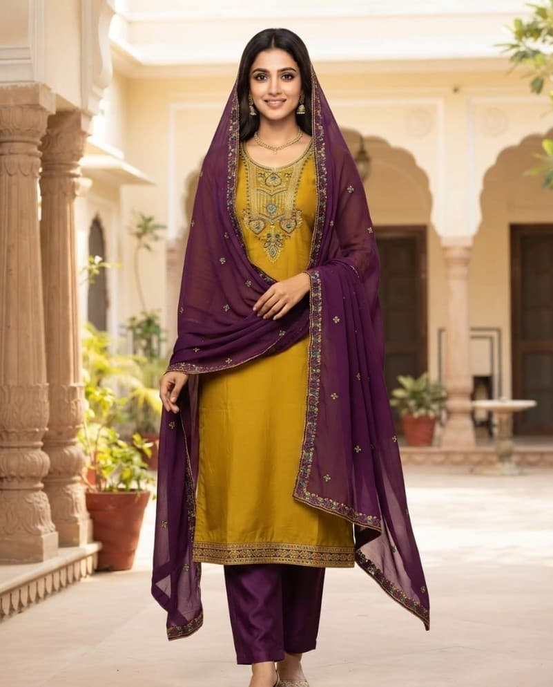 Golden yellow silk blend